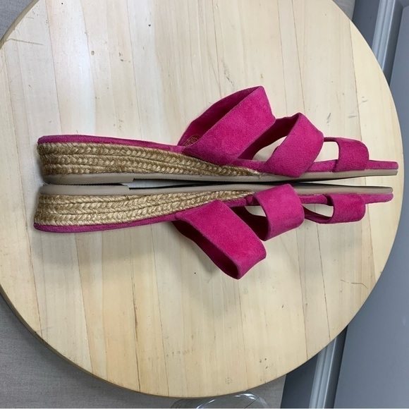 Gaimo Spain Suede Strappy Sandals Pink Low Wedge Slide On Shoes Sz 40/9 US - Picture 8 of 13